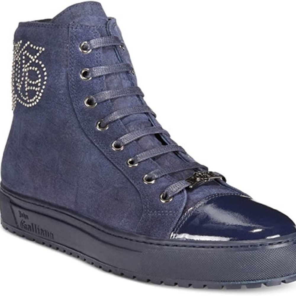 John Galliano Men's Ultra Suede Hightop Sneakers Boots US 7.5